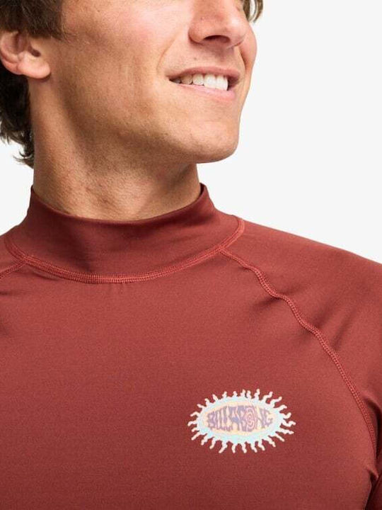 Billabong UPF 50 Men's Long Sleeve Sun Protection Shirt Red