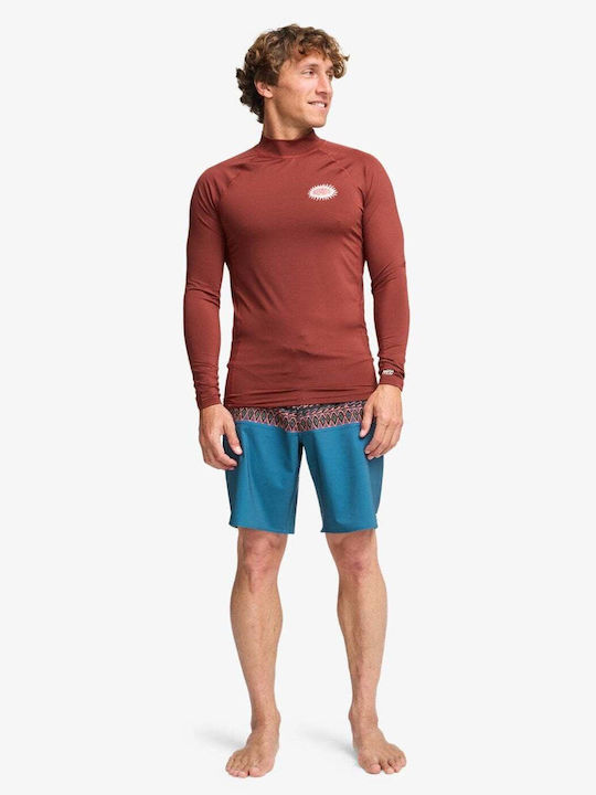 Billabong UPF 50 Men's Long Sleeve Sun Protection Shirt Red