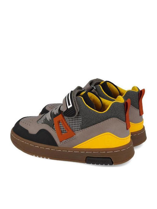 Anatomisch Leder Kinderstiefel mit Bügel- und Schleifenverschluss Grau