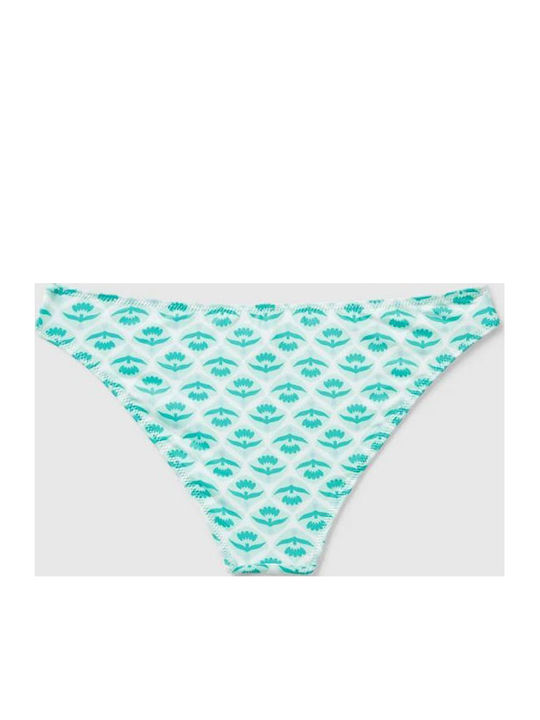 Set Bikini Blumen Türkis
