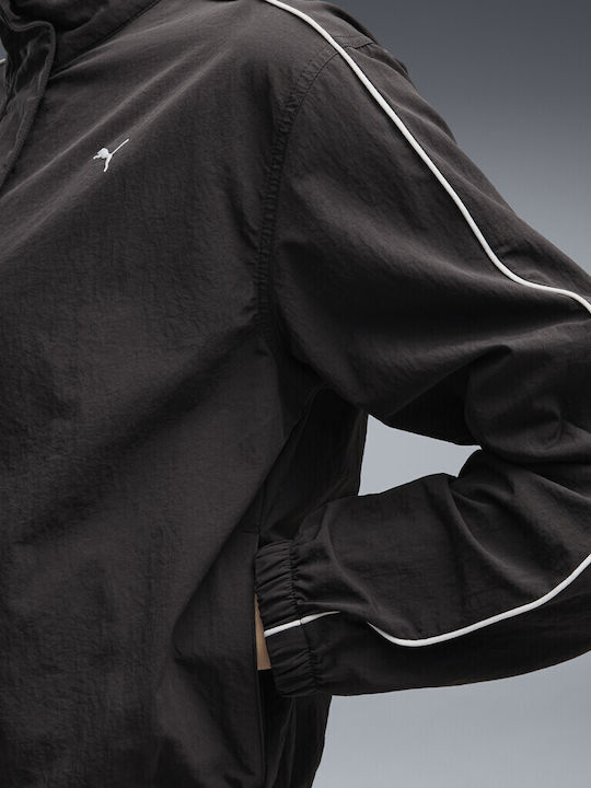 Damen Jacke Running Winddicht Schwarz
