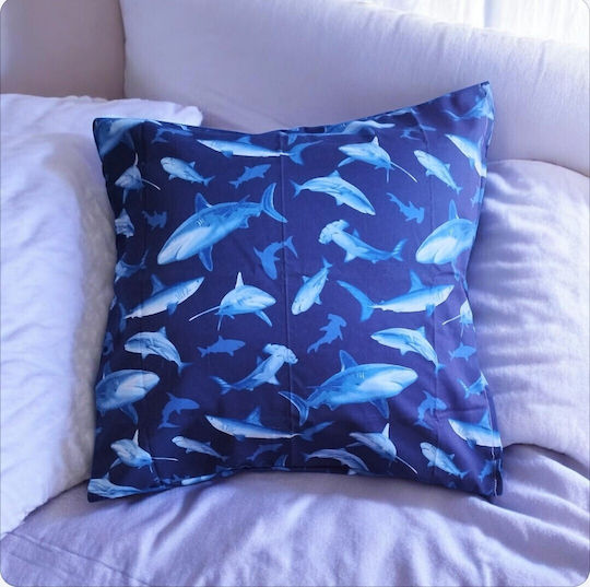 Oxygen Față De Pernă Decorativă Pentru Copii Blue Sharks Albastră 45x45cm Oxygen Față De Pernă Decorativă Pentru Copii Blue Sharks Albastră 45x45cm