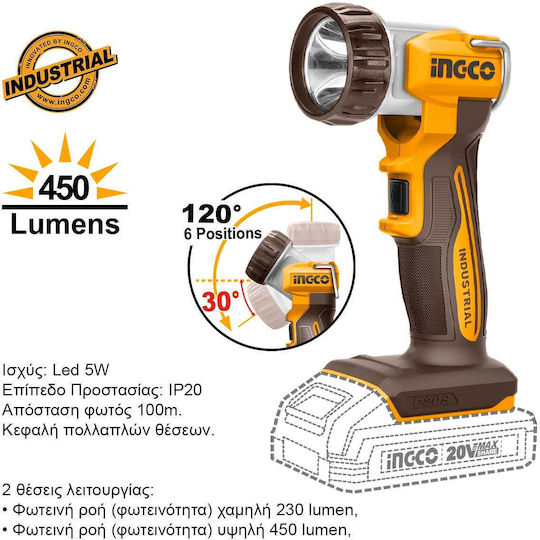 Ingco Ingco Akkubetriebene Werkzeugsets Eckiges Rad Schlagbohrschrauber Schlagschrauber Hammer Objektiv Brushless 20V mit 2 Batterien 4Ah und Tragetasche