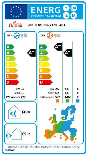 Fujitsu Standard Aparat de aer condiționat Inverter 18000 BTU A++/A++ cu Umidificator - Ionizator și WiFi