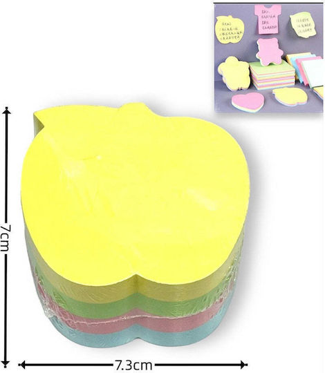 Post-it Memo Pads Apple Shape 7x7 cm 4 Colors