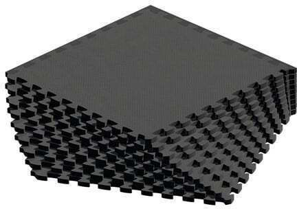 Rebel Active Saltele Puzzle pentru sală de sport Negre 60x60cm 9 bucăți