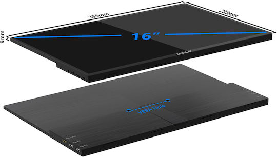Zeuslap P16T IPS HDR Touch Portable Monitor 16" FHD 1920x1200 with Response Time 3ms GTG