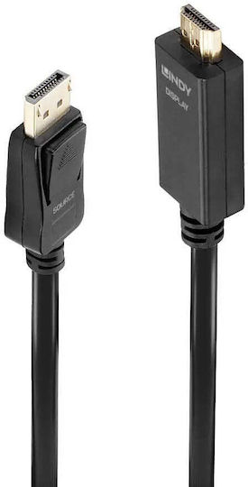 Lindy Кабел DisplayPort мъжки - HDMI женски 5м Черен (36924)
