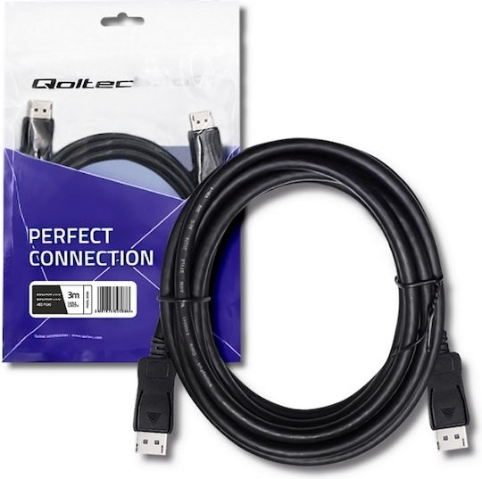 Qoltec Cable DisplayPort male - DisplayPort male 3m Black (50588)