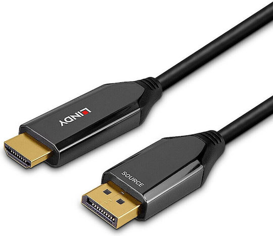 Lindy Кабел DisplayPort Мъжки - HDMI Мъжки 2м Черен (40931)