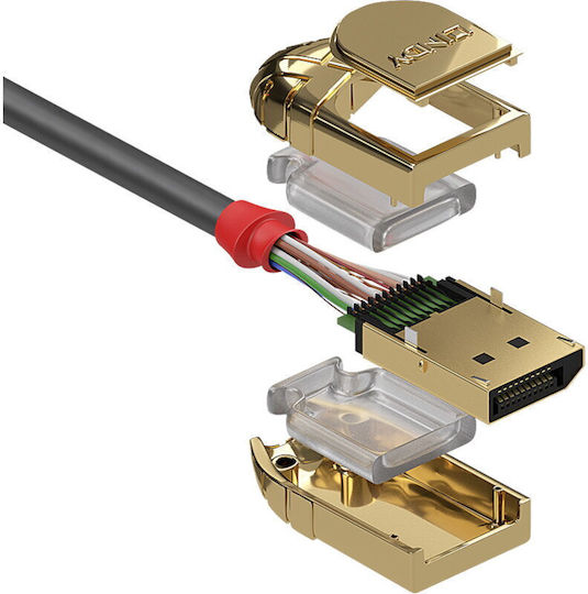 Lindy Cable DisplayPort male - DisplayPort male 2m Μαύρο (36292)
