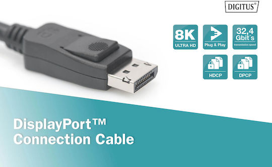 Digitus DisplayPort-Kabel Männlich - DisplayPort-Männlich 2m Schwarz