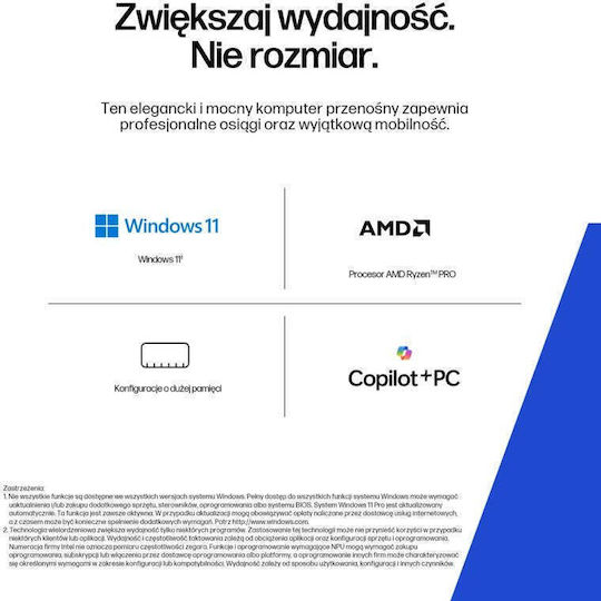 HP ZBook 8 G1ak 14" IPS QHD+ (Ryzen AI PRO 300 Series-7 PRO 350/32GB/1TB SSD/W11 Pro) (US Keyboard)
