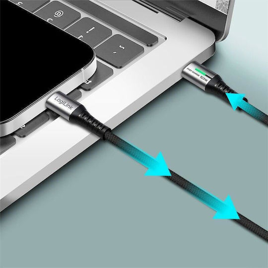 LogiLink USB 3.2 Cable USB-C male - USB-C 100W PD Μαύρο 1m CU0432