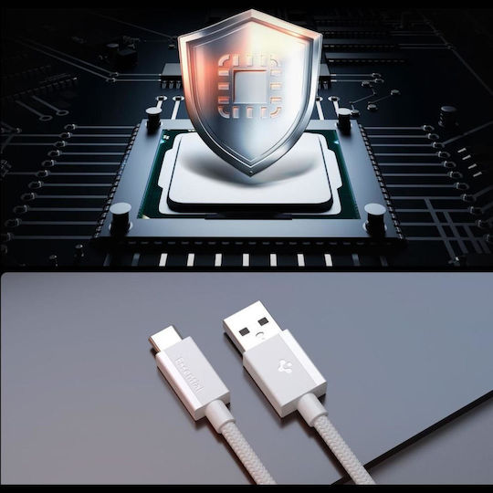 Spigen USB 2.0 Cable USB-C male - USB-A 60W Λευκό 1.5m ACA10413