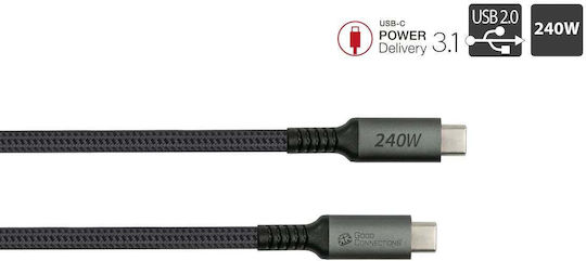 3M USB 2.0 Kabel USB-C Männlich - USB-C 240W PD Grau 3m ST-ST