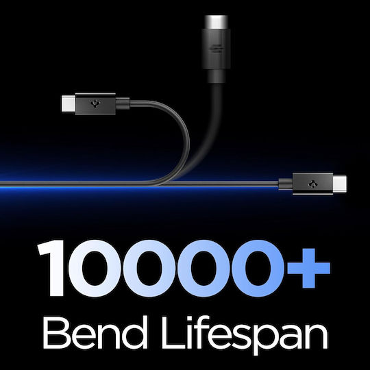 Spigen USB 2.0 Cable USB-C male - USB-C 60W Μαύρο 1.5m ACA10417