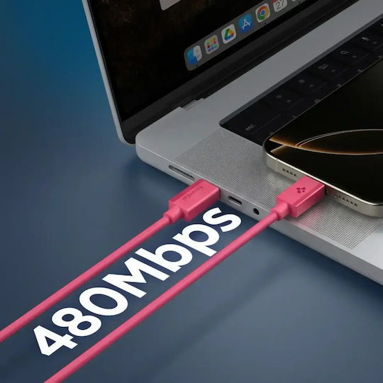Spigen USB 2.0 USB-C Male - USB-C 60W PD Pink 1m Cable