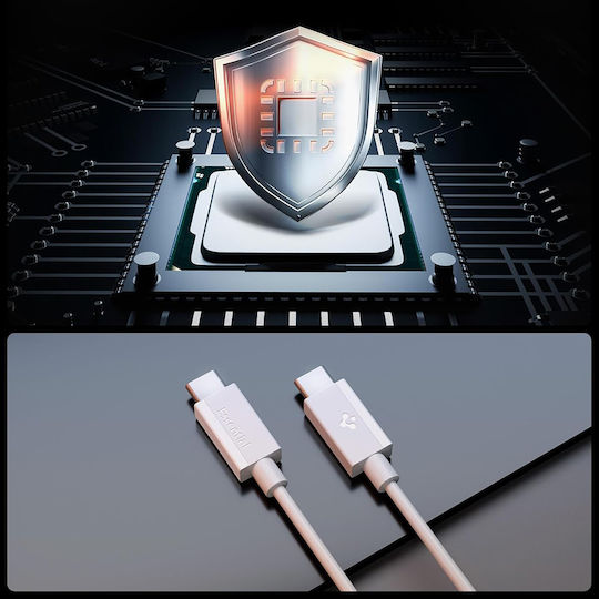 Spigen Cablu USB 2.0 USB-C Mascul - USB-C 60W Alb 1.5m ACA10416