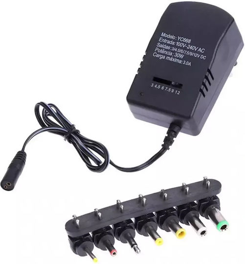 Adjustable Universal Power Adapter 3 Until 12V 3A 36W with 7 Plug (AT06218)