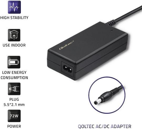 Qoltec Universal Τροφοδοτικό 12 6A με Ισχύ 72W (51106)