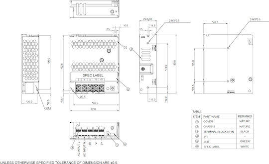 Delta Universal Τροφοδοτικό 48V 1A με Ισχύ 48W