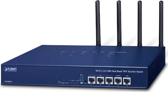 Planet VR-300W5 Enterprise Router Firewall VPN VLAN QoS HA AP Controller 2xWAN SD-WAN 3xLAN WLAN 802.11ac