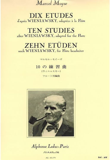 Alphonse Leduc Moyse - 10 Etudes D'apres Wieniawsky Learning Method for Wind Instruments