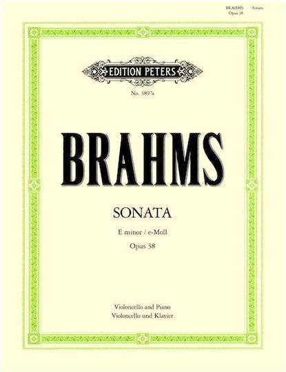 Edition Peters Brahms Johannes Σονάτα No.1 Μι Ελάσσονα Op 38