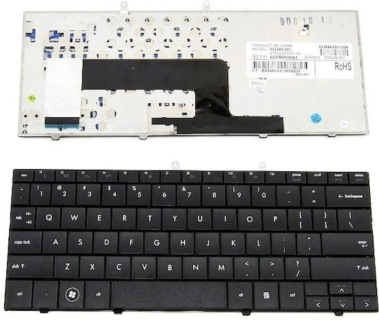 HP Laptop-Tastatur Für Compaq Mini 110-1000 Mit Rahmen Und Englische (US) Tastatursprache In Schwarzer Farbe K001