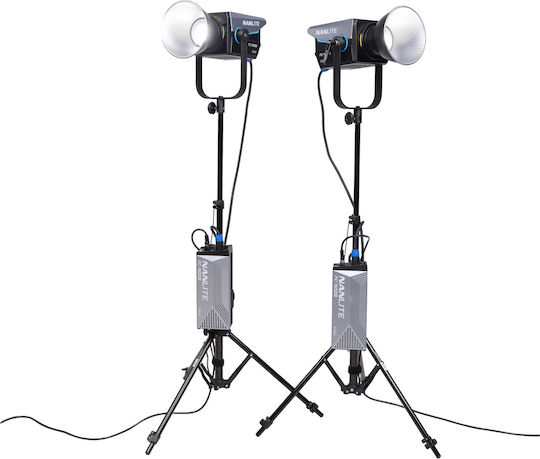 Nanlite Fc-500b Kit Cu Două Lămpi Cu Troller + Stativ Pentru Lumină Fc-500b 2kit-st-ls