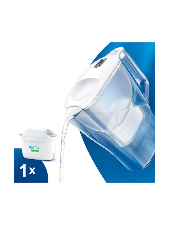 Brita Aluna Plastic Jug White with 1 Replacement Filter 2400ml