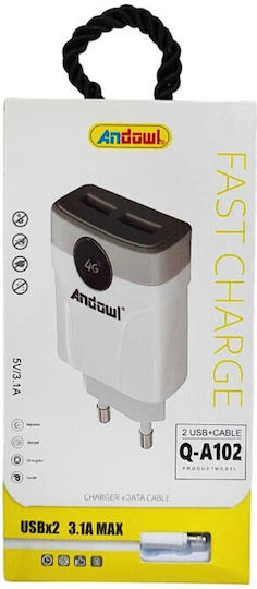 Andowl Qa102 USB-A to Lightning Cable Q-A102