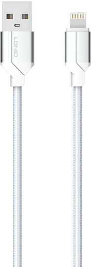 Ldnio LS392 Braided USB-A to Lightning Cable White 2m