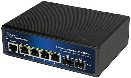 Allnet Managed L2 PoE Switch with 4 Gigabit Ethernet Ports and 2 SFP Ports