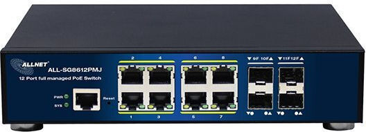Allnet v1 L2 PoE+ Switch με 12 Θύρες Gigabit (1Gbps) Ethernet