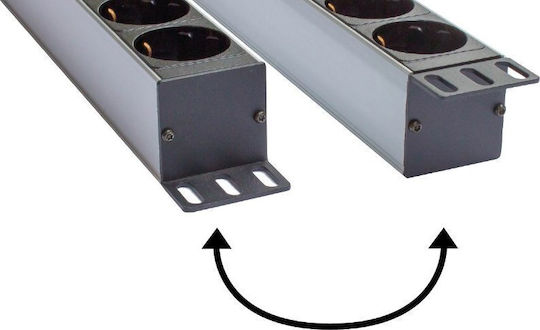 Good Connections Πολύπριζο 8 Θέσεων με Διακόπτη και Καλώδιο 1.8m Γκρι