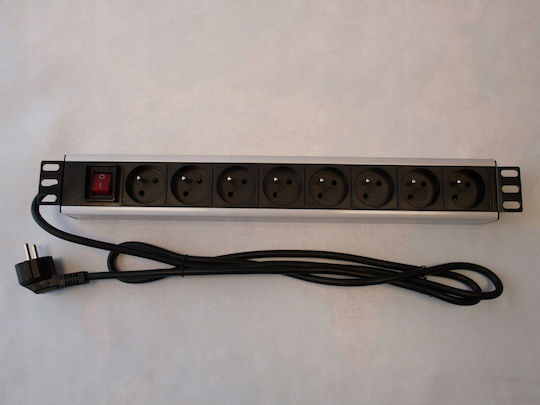 Premiumcord Premiumcord Spannungsfeld 19" Rack 1.5u 8x230v 2m Kabel Vypínač