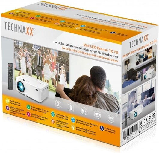 Technaxx TX-113 Mini Beamer LCD Lichtquelle LED mit Eingebauten Lautsprechern 4781