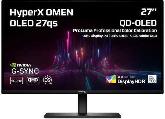 HP HyperX OMEN 27qs QD-OLED Monitor 27" QHD 2560x1440 280Hz with 0.03ms Response Time GTG