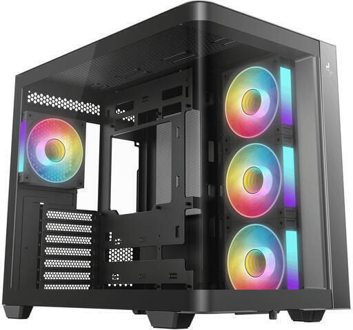 Deepcool CG380U 3F Gaming Micro Tower Computer Case with Side Window and ARGB Lighting Black