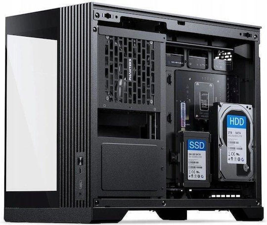 Phanteks XT V3 Геймърско бюро Мини кула Компютърна кутия със страничен прозорец Черен