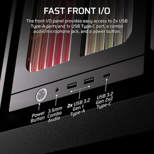 Corsair FRAME 4000X RS Gaming Middle Tower Carcasă PC cu Fereastră Laterală Neagră