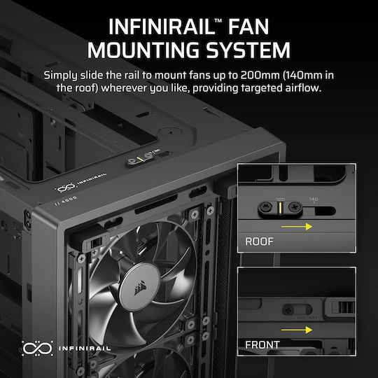 Corsair FRAME 4000X RS Gaming Middle Tower Carcasă PC cu Fereastră Laterală Neagră