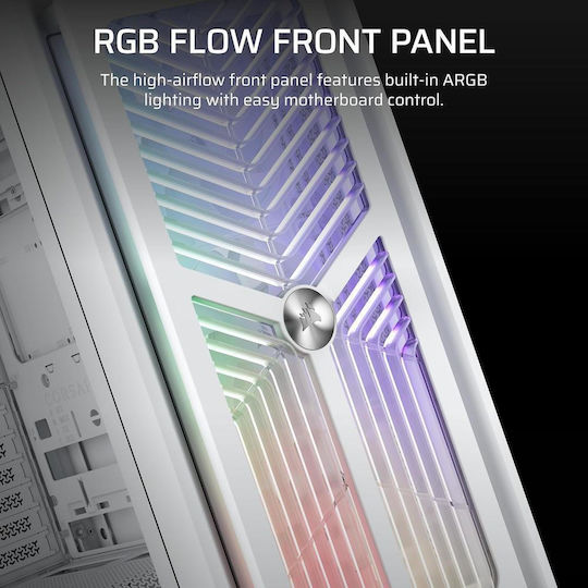 Corsair Frame 4000X RS Gaming Midi Tower Computer Case with Side Window and ARGB Lighting White