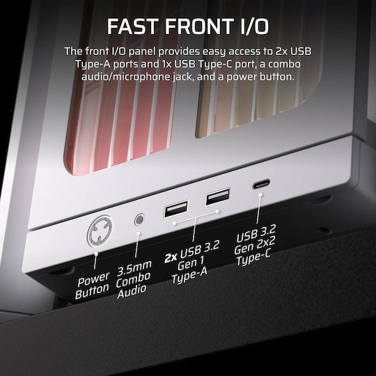 Corsair Frame 4000X RS Gaming Midi Tower Computer Case with Side Window and ARGB Lighting White