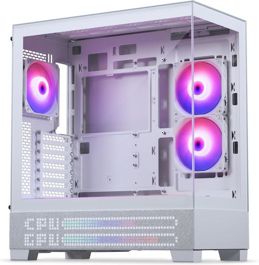 Phanteks XT View Matrix Gaming Midi Tower Κουτί Υπολογιστή με Πλαϊνό Παράθυρο Λευκό