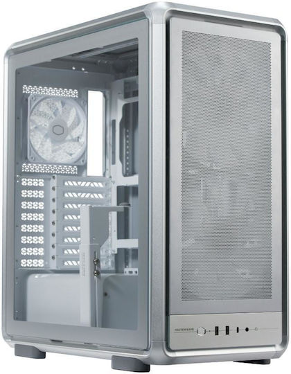 CoolerMaster MasterFrame 500 Mesh Gaming Midi Tower Κουτί Υπολογιστή με ARGB Φωτισμό Ασημί