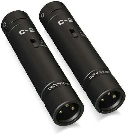 Behringer C-2 Set Kondensator Mikrofon XLR Stoßmontiert für Vokal Dunkle Edition