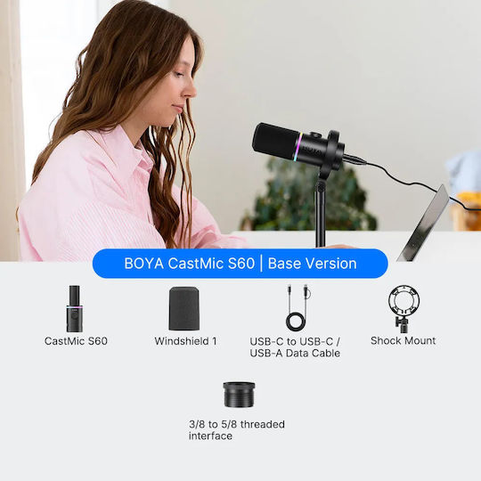 Boya CastMic S60 Dynamisches Mikrofon XLR / USB Stoßmontiert